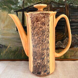 Vintage 1970's Price Kensington Phoenician Large Coffee Pot, Wood Look Style